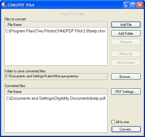 CHM2PDF Pilot Screenshot
